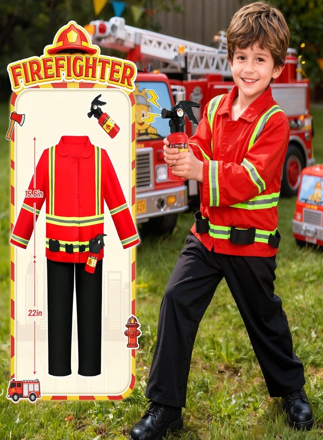 DISHIO Dress Up Clothes for Kids Pretend Role Play Costumes Trunk Toddlers Dress Up Costumes with Fireman Police Doctor Chef Kids Costume Dress Up for Boys Girls Birthday Party Age 3 to 6 - Image 4